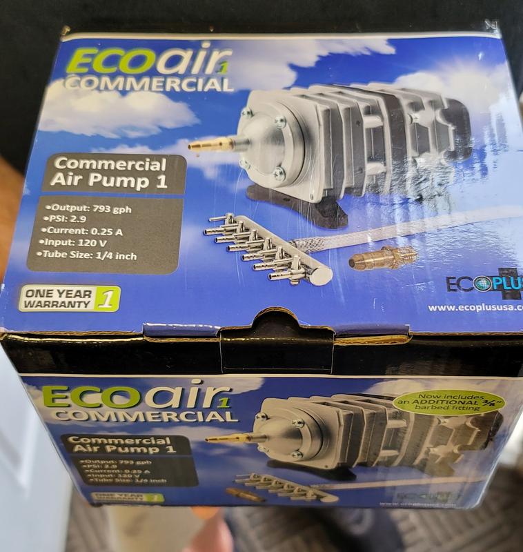 EcoPlus Eco Air7 Commercial Air Pump 7 - 200 Watt Single Outlet, With 12  Valve Manifold For Aquarium, Fish Tank, Fountain, Pond & Hydroponics, 3566