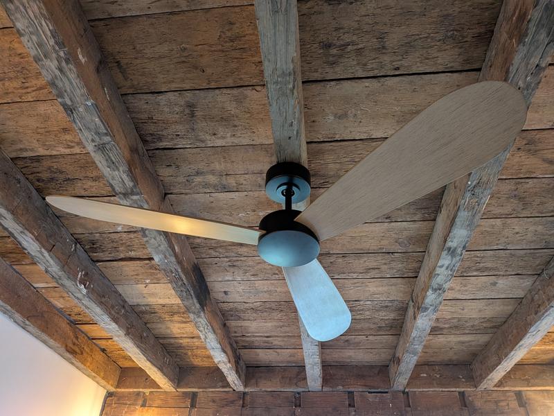 Generation Lighting Paddle 52-in Midnight Black Covered Outdoor Ceiling ...
