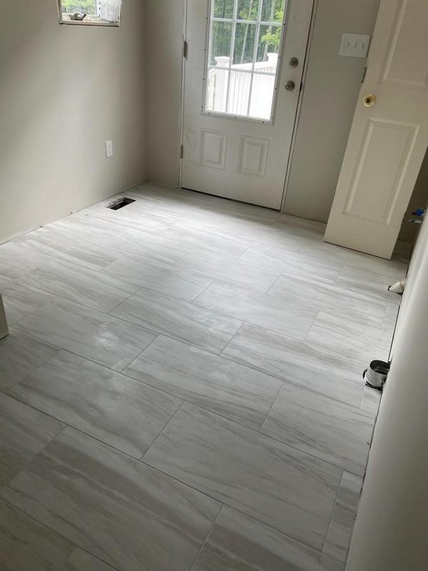 American Olean Newcastle Marble White 12-in x 24-in Glazed Porcelain Marble Look Floor and Wall Tile (1.95-sq. ft/ Piece)