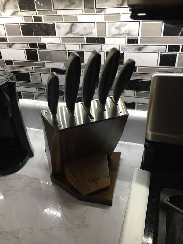 Ozeri 6-Piece Japanese Stainless Steel Knife Block Set with