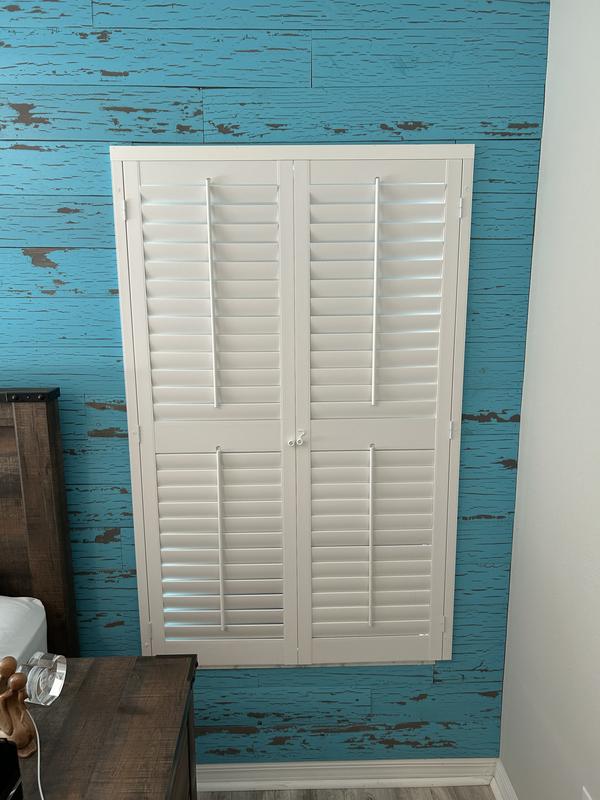 allen + roth 39-in to 41-in W x 60-in L Coastal White Faux wood ...