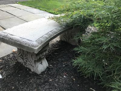 Curved Concrete Patio Bench 15 In W X, Small Cement Garden Benches