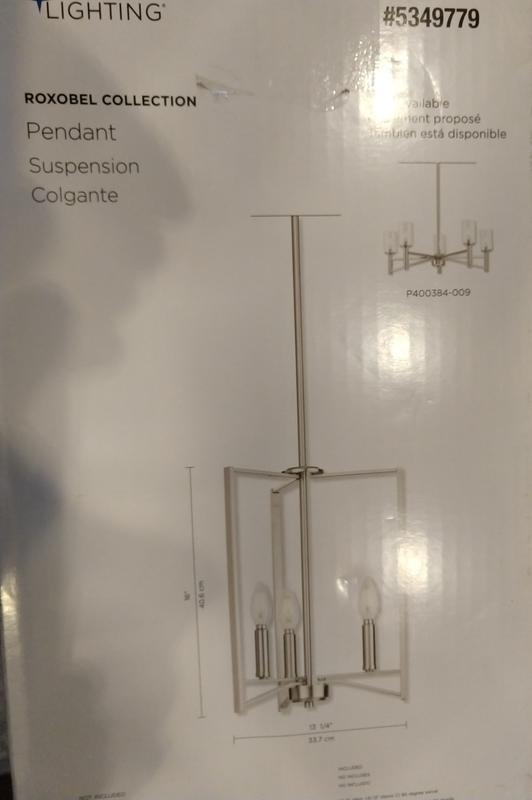 Progress Lighting Roxobel 3-Light Brushed Nickel Modern/Contemporary Square Medium Hanging Pendant Light