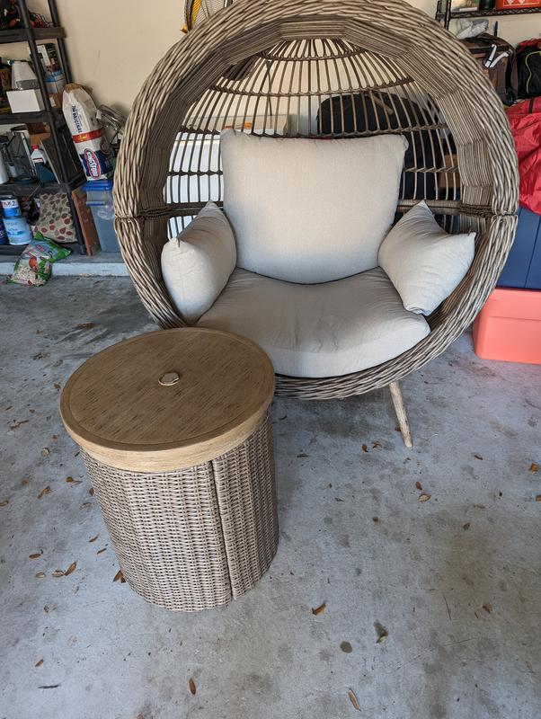 Origin 21 Dunes Round Wicker Outdoor Bistro Table 22.05-in W x 22.05-in ...