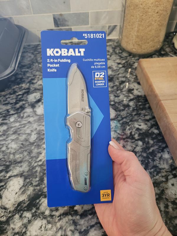 Kobalt 3.5-in Stainless Steel Blade with Serration Pocket Knife in the Pocket  Knives department at