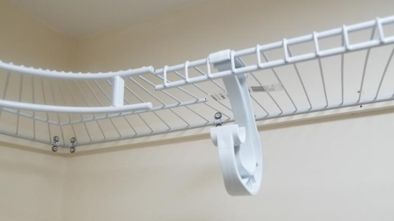 ClosetMaid Superslide Corner Hanger Bar Support in the Wire Closet