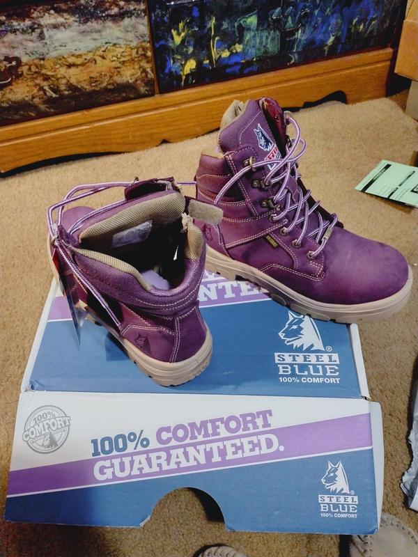 Purple hot sale safety boots