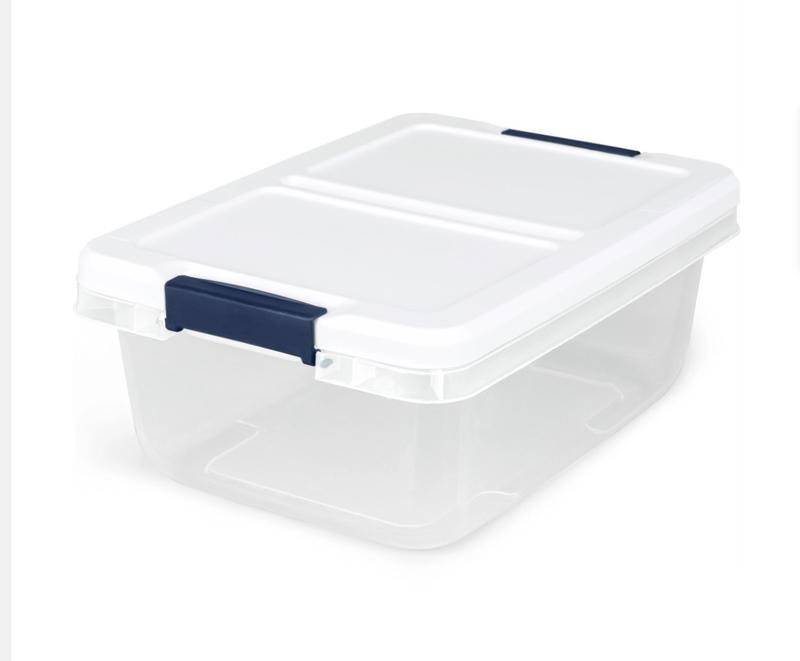 Project Source Medium 8.5-Gallons (34-Quart) Clear, White Tote