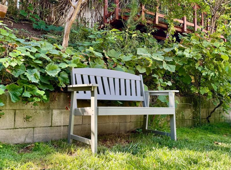 Livewood Garden Bench 50.4-in W x 37.2-in H Coffee Plastic Garden Bench ...
