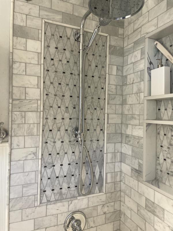Satori Venatino Polished Natural Stone Marble Pencil Liner Tile (5/8-in x 12-in)