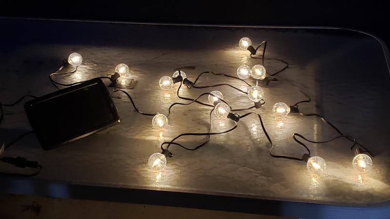 Portfolio 13.9-ft Solar Black Outdoor String Light with 10 Yellow-Light LED  Edison Bulbs in the String Lights department at