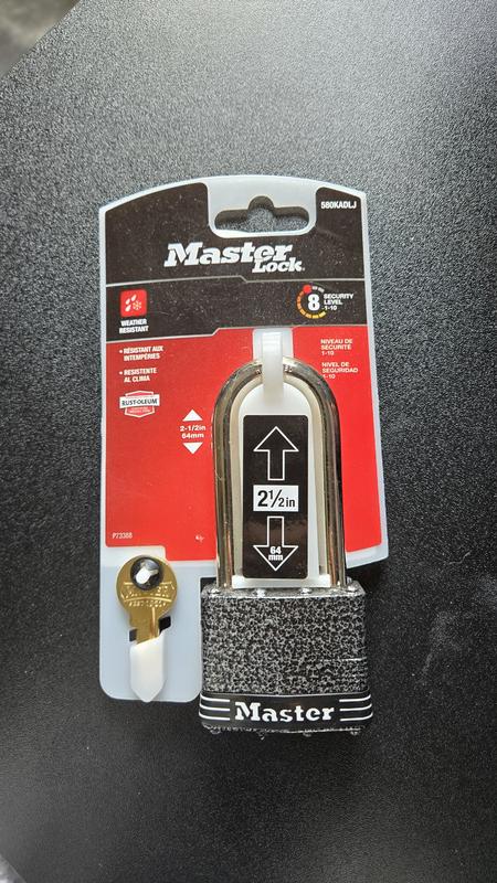 Master Lock Outdoor Keyed Padlock, 2-in Wide x 2-1/2-in Shackle Keyed ...