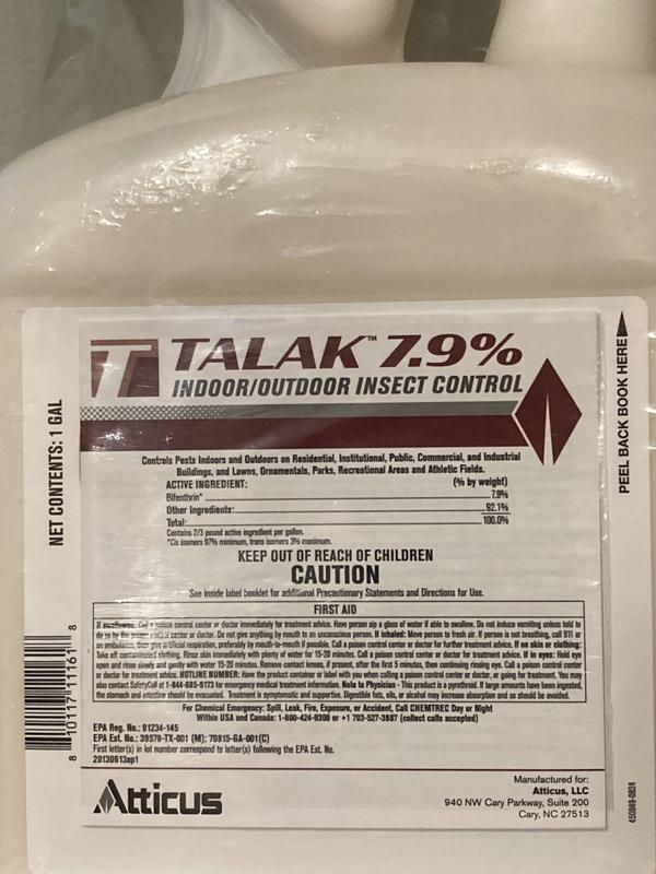 Atticus Talak Bifenthrin 7.9 Indoor and Outdoor Insect Control (1 GAL ...