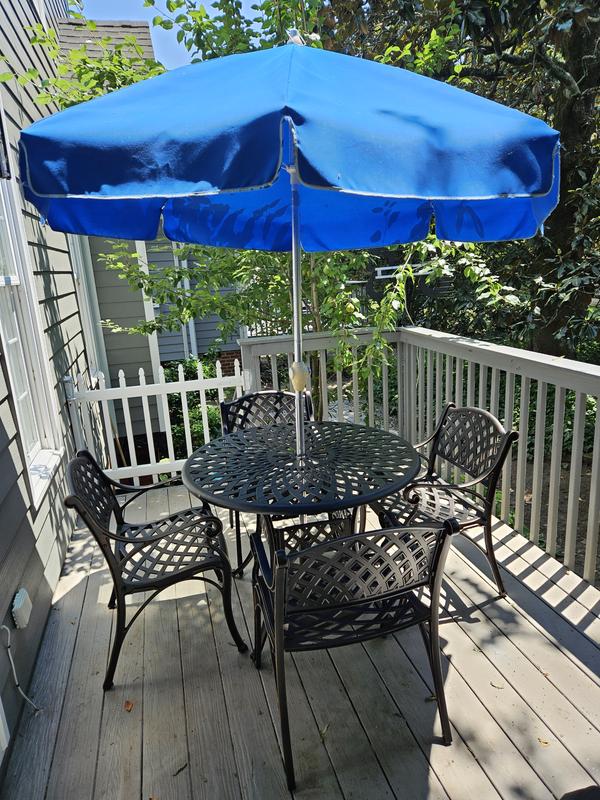 Nuu Garden 5 Patio Dining Set Aluminum Round Table with 4 Cushions ...