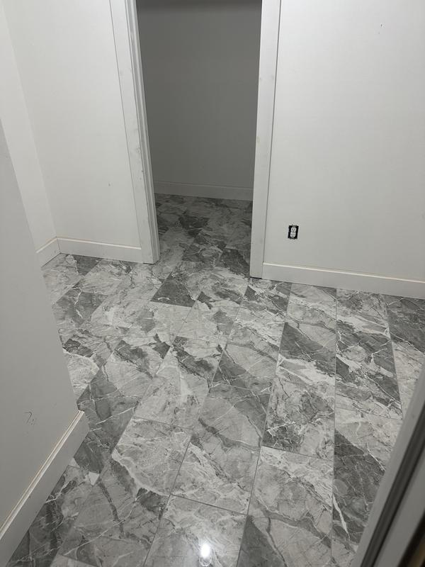 Origin 21 Grey Essense 10-in x 11-in Polished Porcelain Marble Look Floor and Wall Tile (0.624-sq. ft/ Piece)