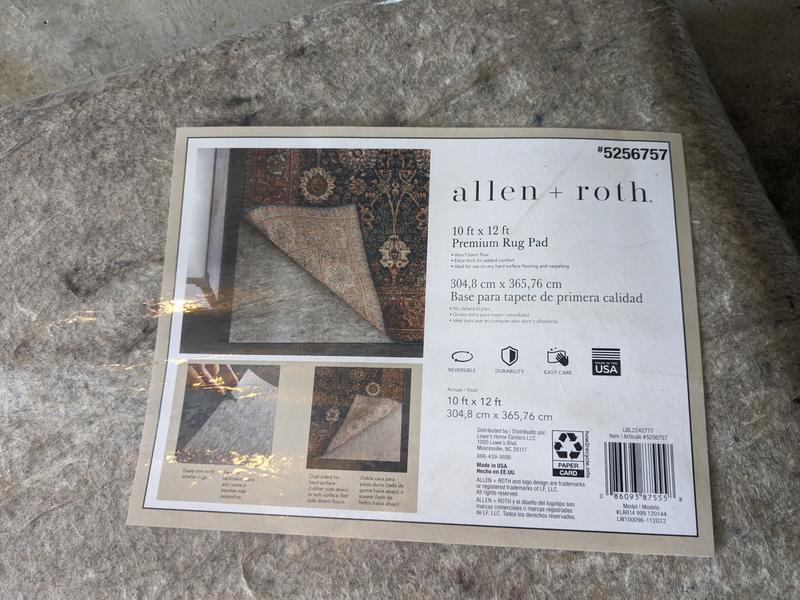 Allen + Roth Premium 4 x 6 (ft) Rectangular Felt Non-Slip Rug Pad Rubber | LAR14 999 048072