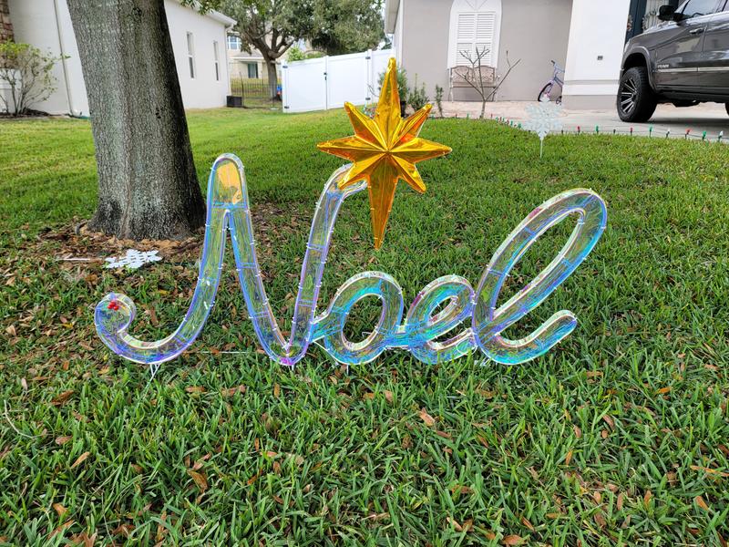Holiday Living 2.5ft LED Iridesent Noel Sign ES79-058 at Lowes.com