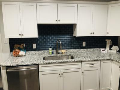 Union View Suede Blue 12-in x 12-in Glossy Ceramic Brick Wall Tile (0.83-sq ft/ Piece)