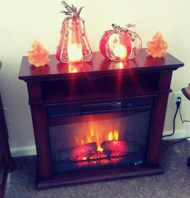 Duraflame 31.5-in W Cherry Infrared Quartz Electric Fireplace at Lowes.com