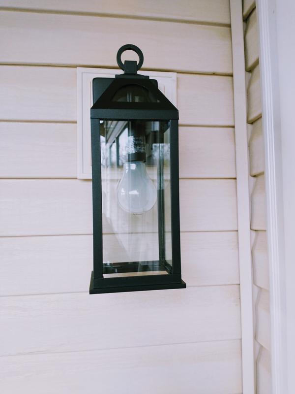 allen + roth Cogburn 1-Light 20.5-in H Black LED Outdoor