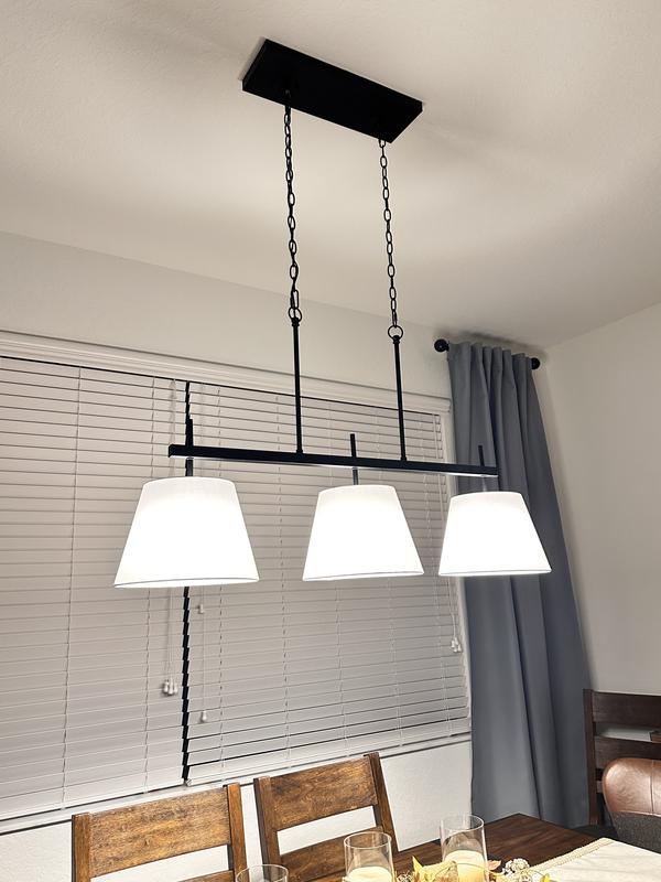 allen + roth Vitta 3-Light Matte Black Traditional Linear Large