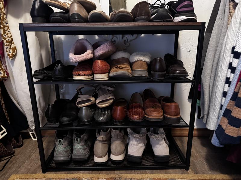 ClosetMaid 26-in H 4 Tier 12 Pair Black Metal Shoe Rack 10000-02761 at ...