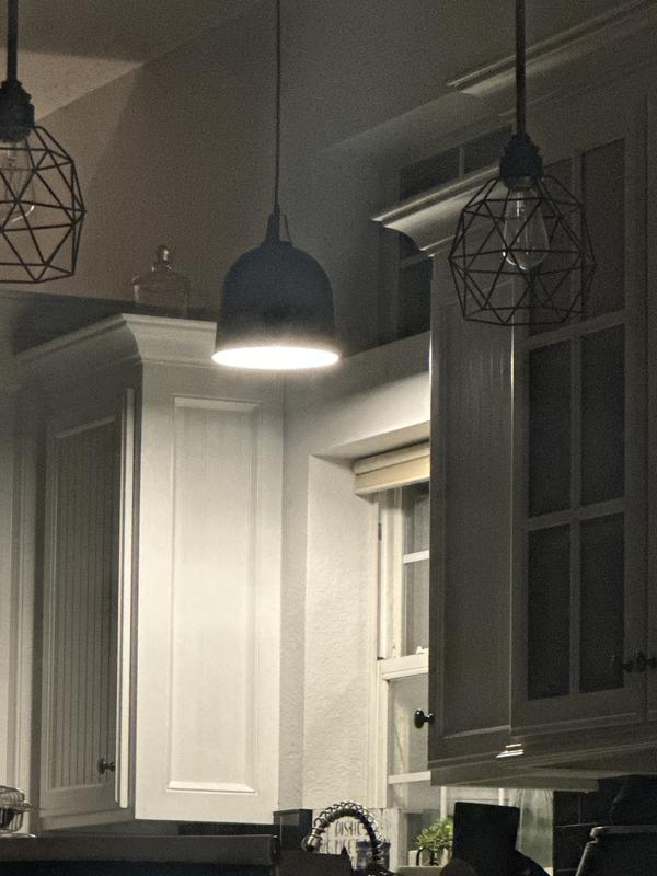 allen + roth Brawley 1 -Light Matte black Transitional Metal Dome Mini ...