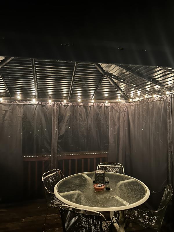 VEIKOUS 12-ft x 10-ft Hard top Rectangle Black Metal Steel