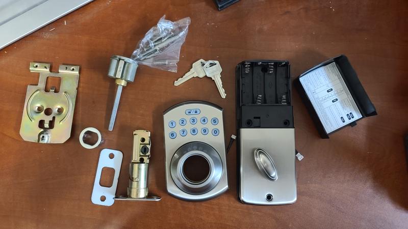 RELIABILT Arch 1-Pack Satin Nickel Keypad Electronic Deadbolt Lock in ...