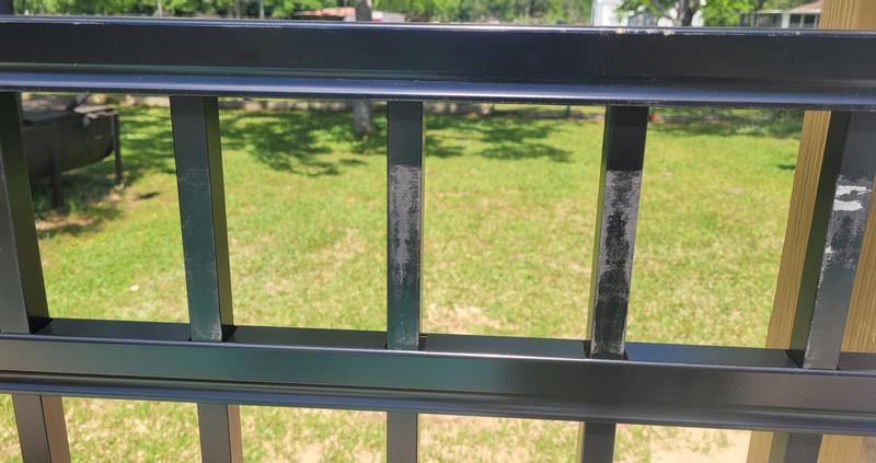 Freedom New Haven 4-1/2-ft H x 8-ft W Black Aluminum Spaced Picket Flat-top  Decorative Fence Panel in the Metal Fencing department at