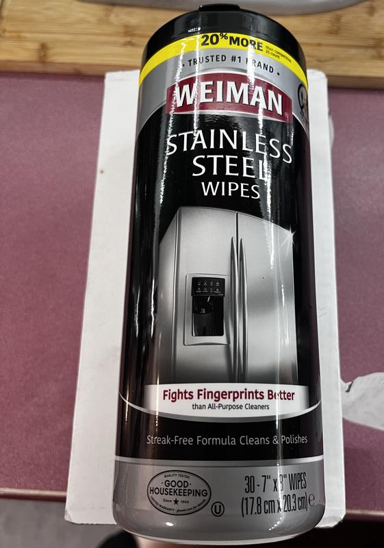Lot of 2 Weiman Stainless Steel Wipes ☆30 - 7 x 8 Wipes Per Package☆