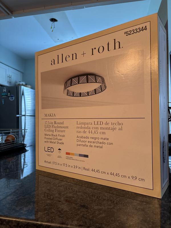 allen + roth Makia 5 CCT 1-Light 17.5-in Matte Black LED Flush Mount ...