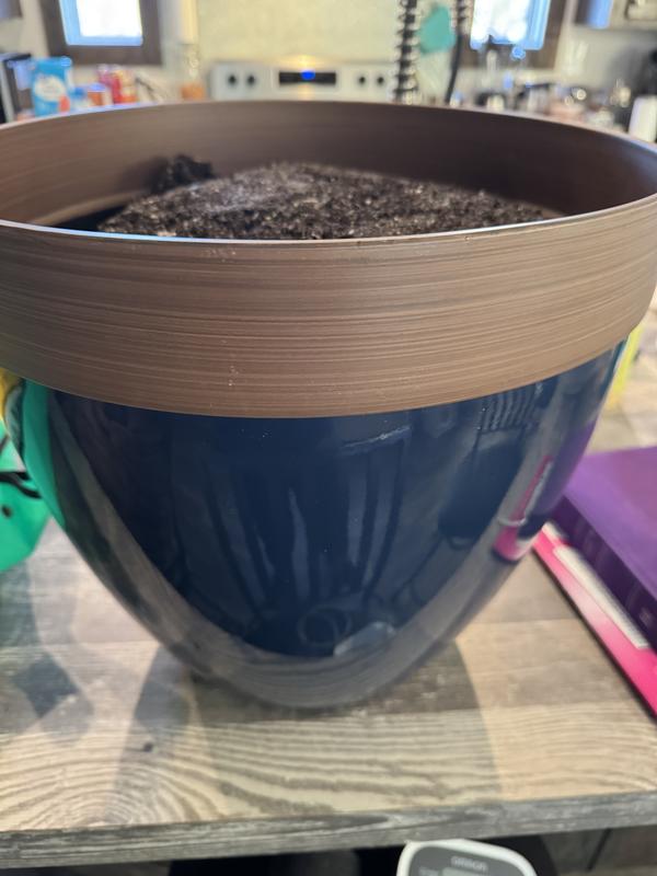 Southern Patio Round 15-in W Large Red Resin Outdoor Planter HDR ...