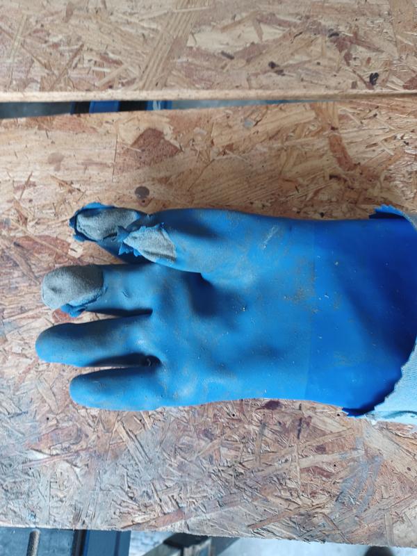 Project Source Large Blue Nitrile Dipped Rubber Construction Gloves,  (5-Pairs) in the Work Gloves department at