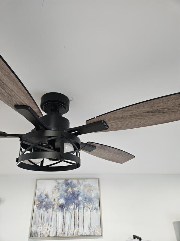 SILJOY Flush mount Ceiling Fan with Light and Remote Control Include at ...