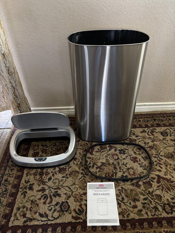 MEGA CASA 13 Gallon Stainless Steel Motion Sensor Kitchen Trash Can ...