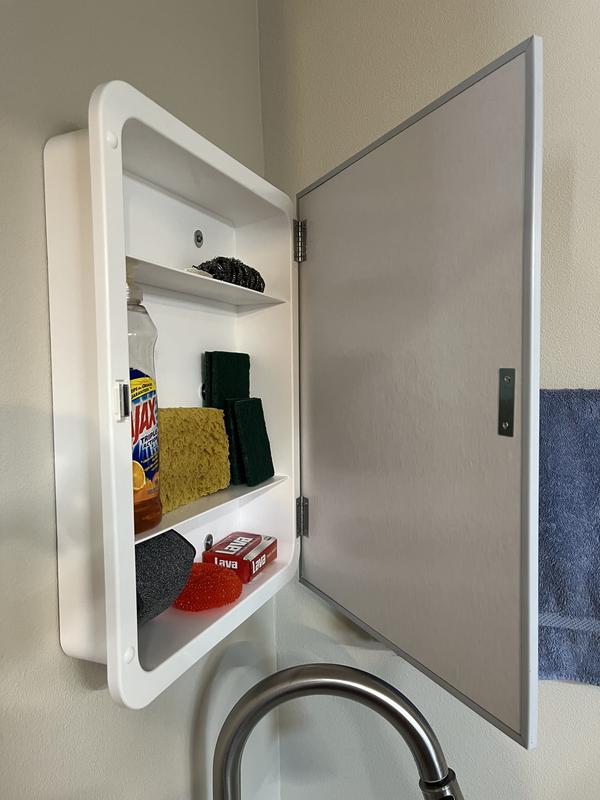 Project Source 16.13-in x 20.13-in Rectangle Surface/Recessed Mirrored Medicine Cabinet Project Source 16.13-in x 20.13-in Rectangle Surface/Recessed Mirrored Medicine Cabinet
