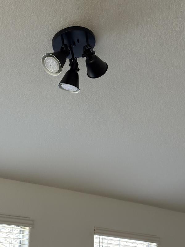 5-Light Dimmable LED Ceiling Spotlight Fixture - Adjustable Heads, 3 Color Temperatures, Flush Mount, Brushed Nickel