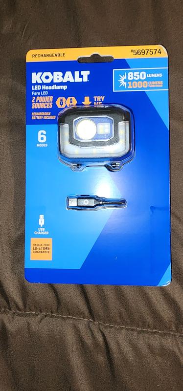 Kobalt 850-Lumen LED Headlamp with Rechargeable with Batteries Included ...