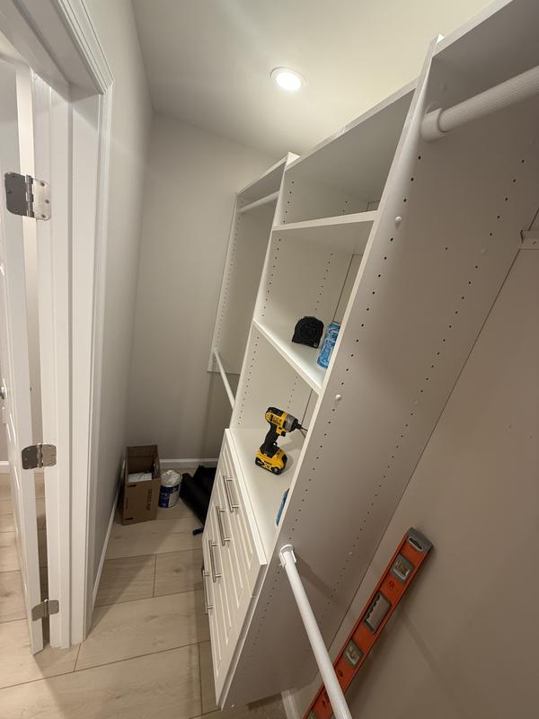 Easy Track 6-ft to 8-ft W x 6-ft H White Solid Shelving Wood