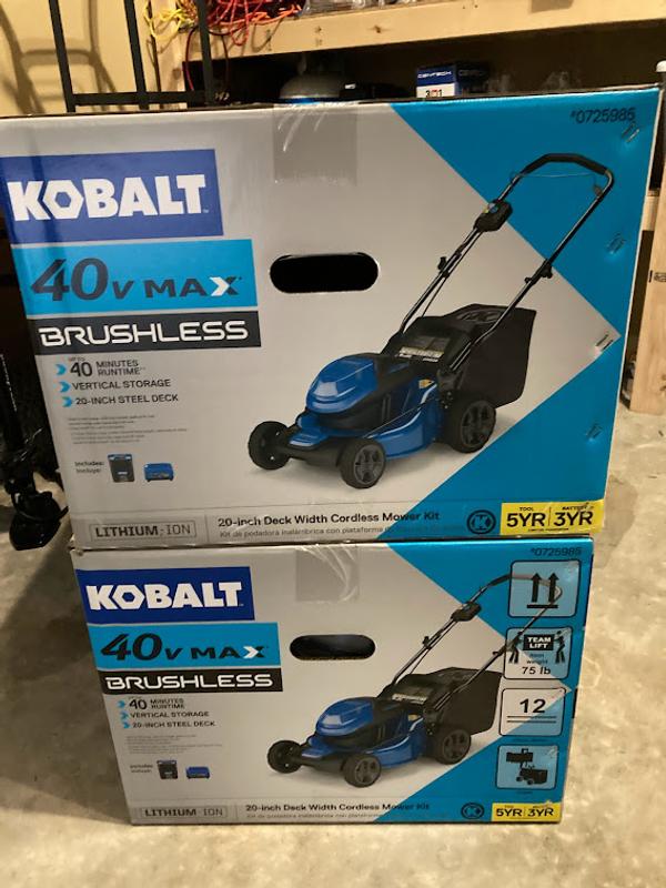 Kobalt 40 volt 20 in Cordless Push Lawn Mower 5 Ah in the Cordless