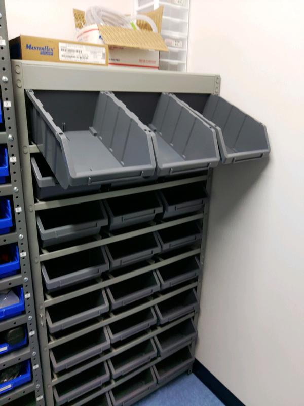King's Rack Gray 4-Tier Botless Bin Storage System Garage Storage Rack (24 Plastic Bins in 4 Tier)