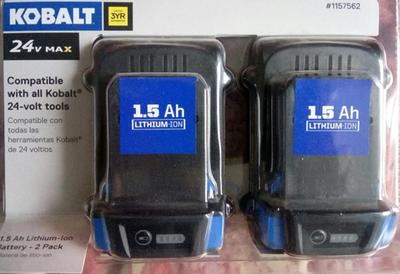 Kobalt 24 V 2 Pack Lithium Battery 1.5 Ah at Lowes