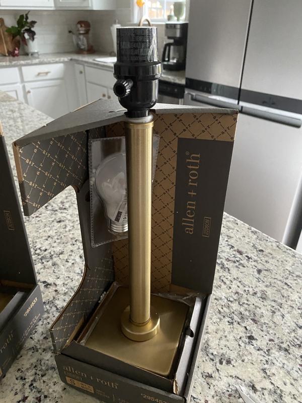 allen + roth 14.25-in Brass Plug-in Rotary Socket Metal Stick Lamp Base ...