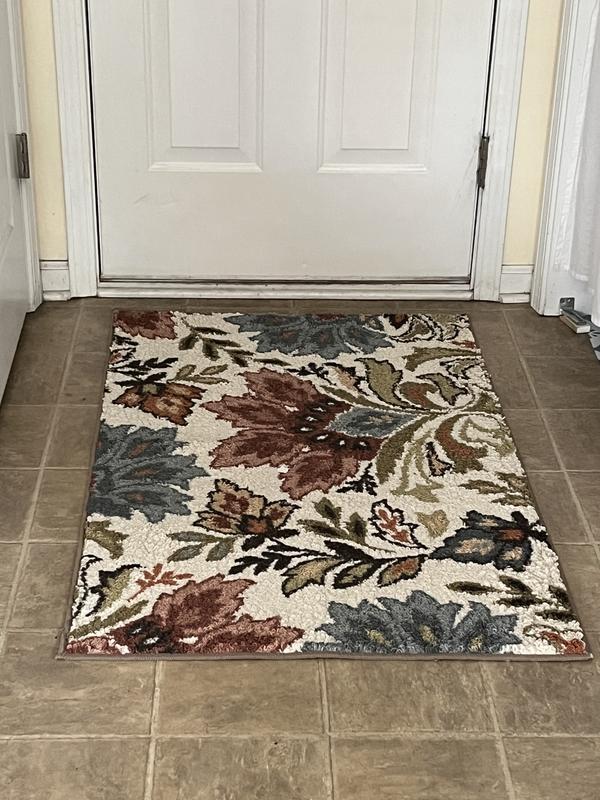 allen + roth 3 x 4 Indoor Floral/Botanical Machine Washable Throw Rug in  the Rugs department at