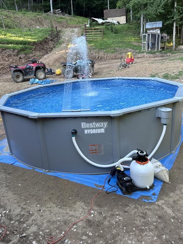Bestway Hydrium 15ft x 48 Inch Round Steel Wall Above Ground Swimming ...