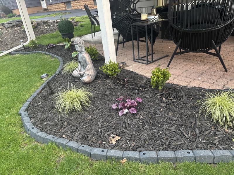 Multy Home 4-ft x 3.25-in Castle Stone Garden Border Grey Rubber