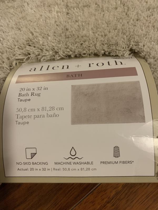 allen + roth 20-in x 32-in Taupe Polyester Bath Mat in the Bathroom Rugs &  Mats department at