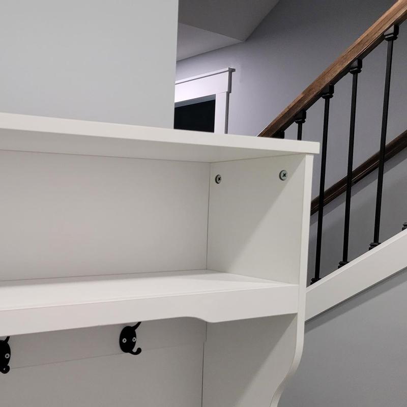 TRASH SHOES ホワイト ロングワンピース XS Gracie Oaks Hall Tree 51.2'' Wide with Bench and Shoe Storage