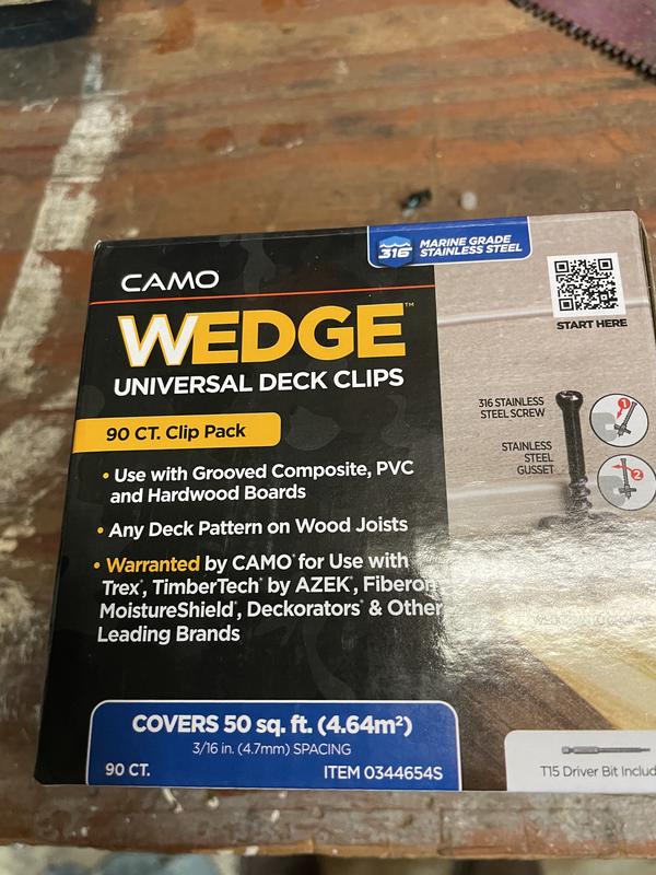 CAMO Edge clip and Drive Decking Tool Bundle 1.75-in 316 Stainless Steel Hidden Deck Fastener 1000-sq ft (1800-Pack)